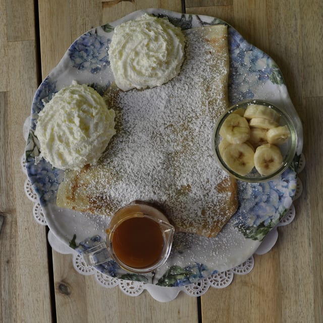Caramel and Banana Crepes.