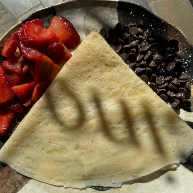 Chocolate and Strawberries Crepe.